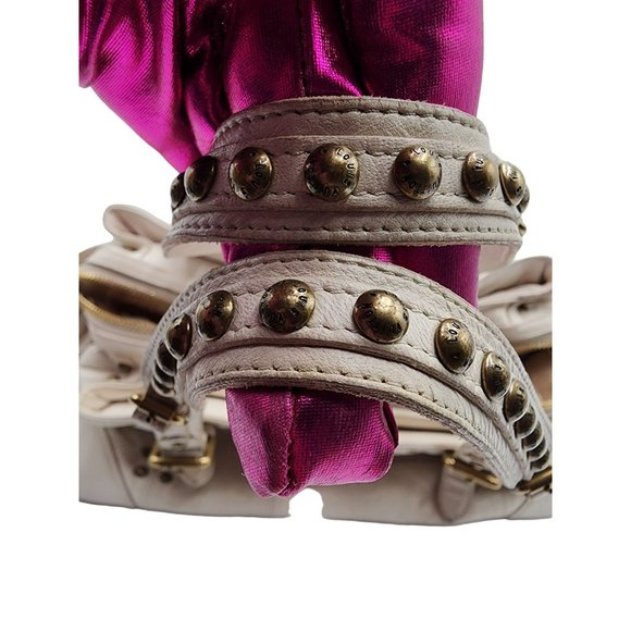 Louis Vuitton White Leather Sac Riveting Bag - Dust Bag + Lock & Key + COA - Picture 13 of 16